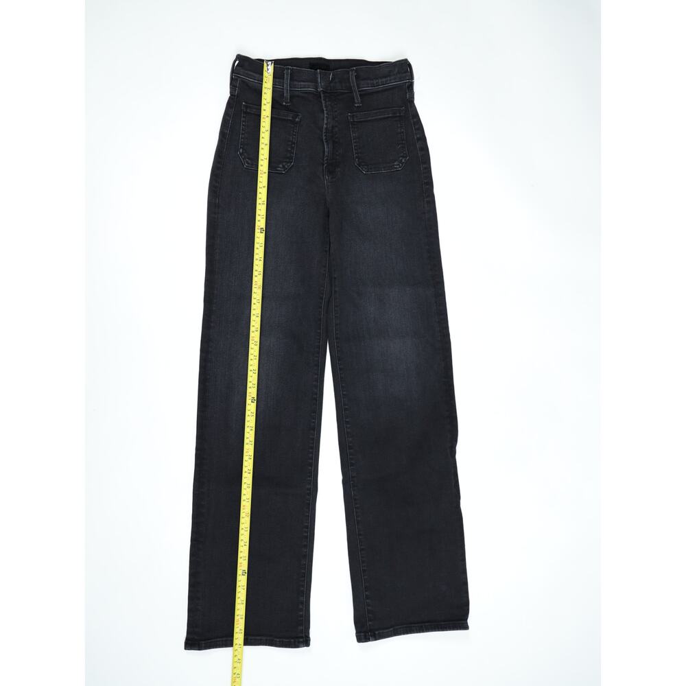 MOTHER Rambler Zip Sneak Washed Black Straight Leg Jeans Patch Pocket 25 Capsule - Picture 10 of 16
